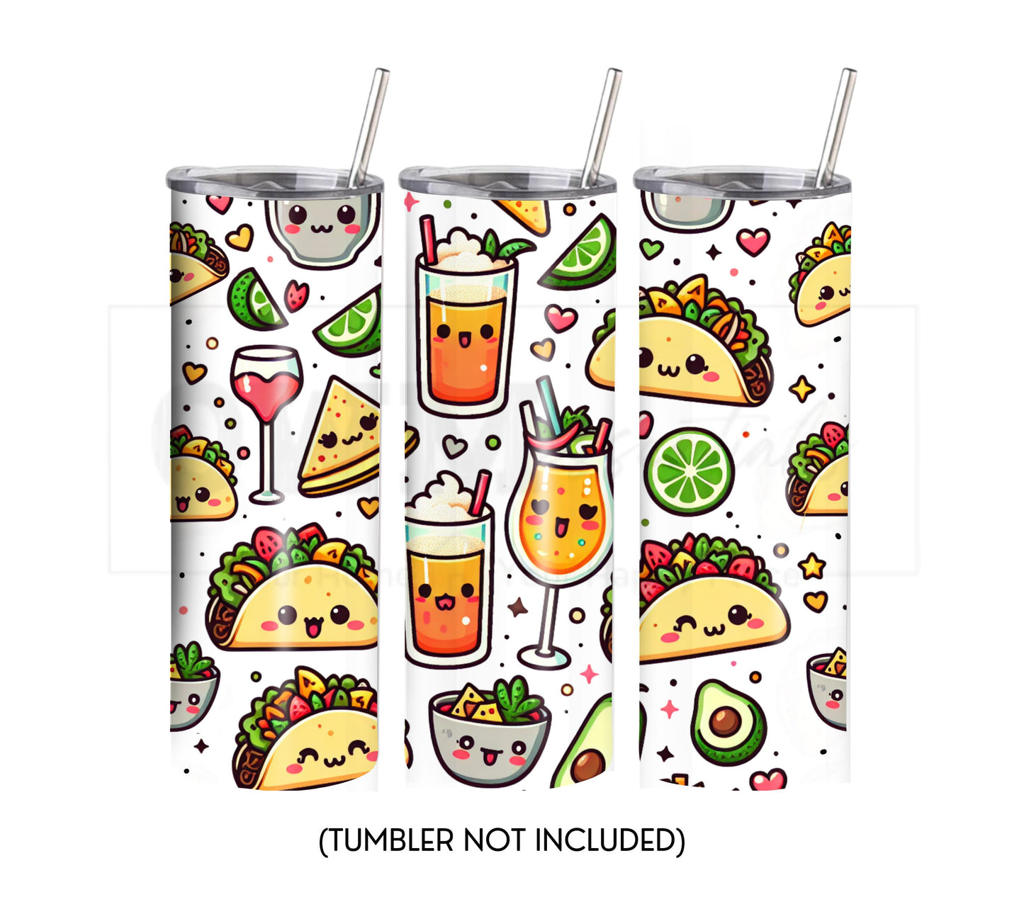 Tacos and Tequila Cinco De Mayo 20 oz Skinny Tumbler Sublimation Design - Seamless - PNG Instant  - DIGITAL DOWNLOAD