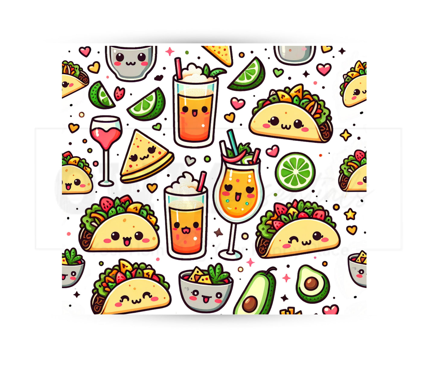 Tacos and Tequila Cinco De Mayo 20 oz Skinny Tumbler Sublimation Design - Seamless - PNG Instant  - DIGITAL DOWNLOAD