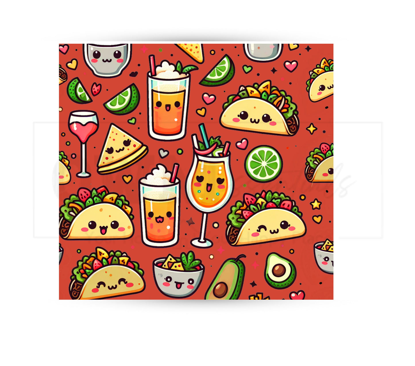 Tacos and Tequila Cinco De Mayo 20 oz Skinny Tumbler Sublimation Design - Seamless - PNG Instant  - DIGITAL DOWNLOAD