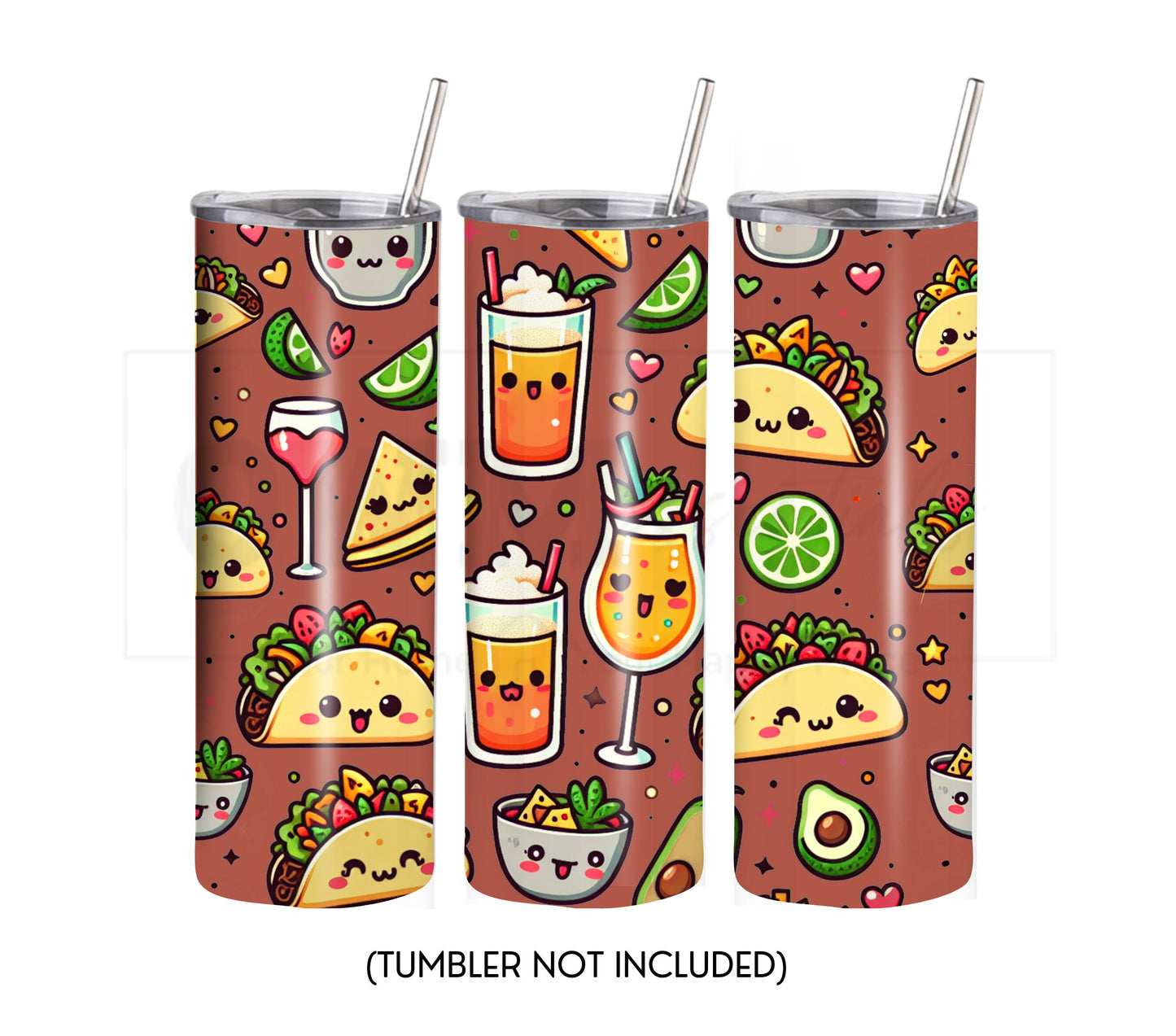 Tacos and Tequila Cinco De Mayo 20 oz Skinny Tumbler Sublimation Design - Seamless - PNG Instant  - DIGITAL DOWNLOAD
