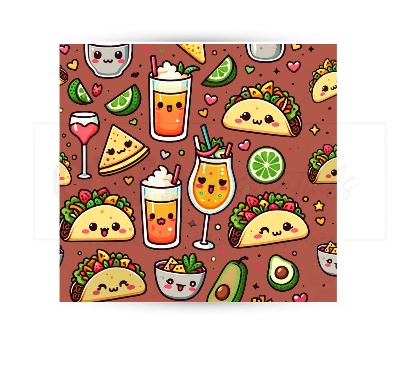 Tacos and Tequila Cinco De Mayo 20 oz Skinny Tumbler Sublimation Design - Seamless - PNG Instant  - DIGITAL DOWNLOAD