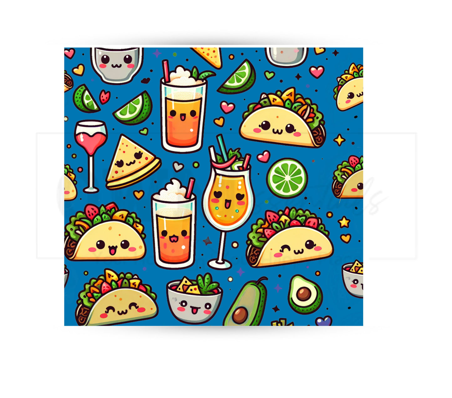 Tacos and Tequila Cinco De Mayo 20 oz Skinny Tumbler Sublimation Design - Seamless - PNG Instant  - DIGITAL DOWNLOAD