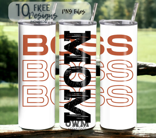 BOSS mom tumbler design, sublimation tumbler design, mothers day tumbler design