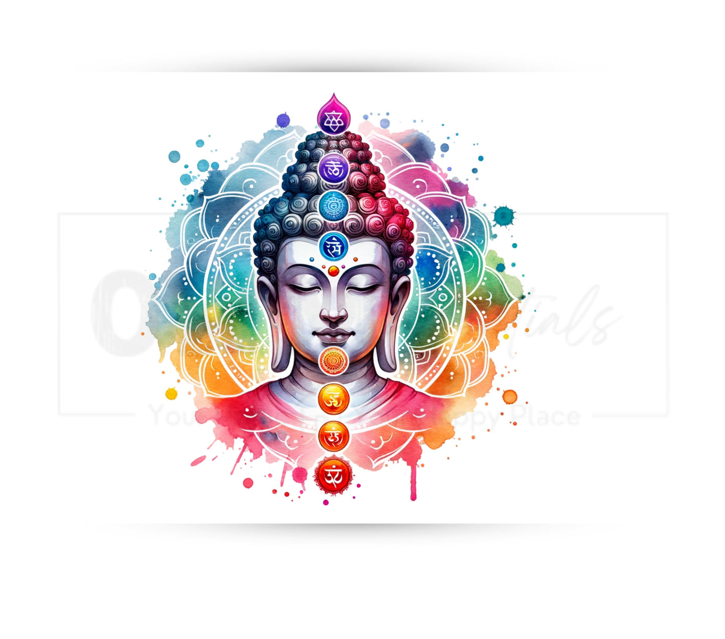 Colorful Buddha 20 oz Skinny Tumbler Sublimation Design - PNG Instant  - DIGITAL DOWNLOAD