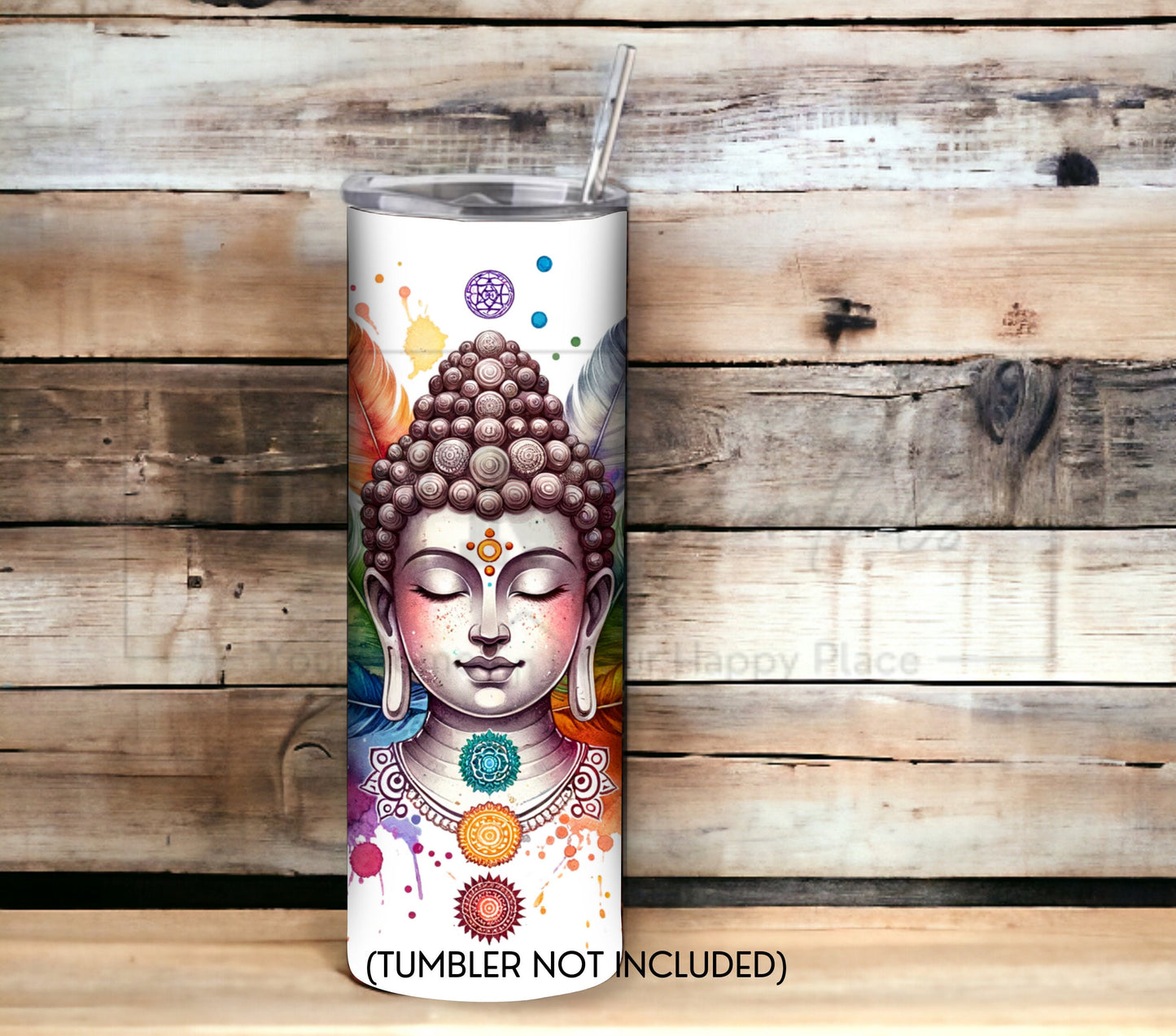 Colorful Buddha 20 oz Skinny Tumbler Sublimation Design - PNG Instant  - DIGITAL DOWNLOAD