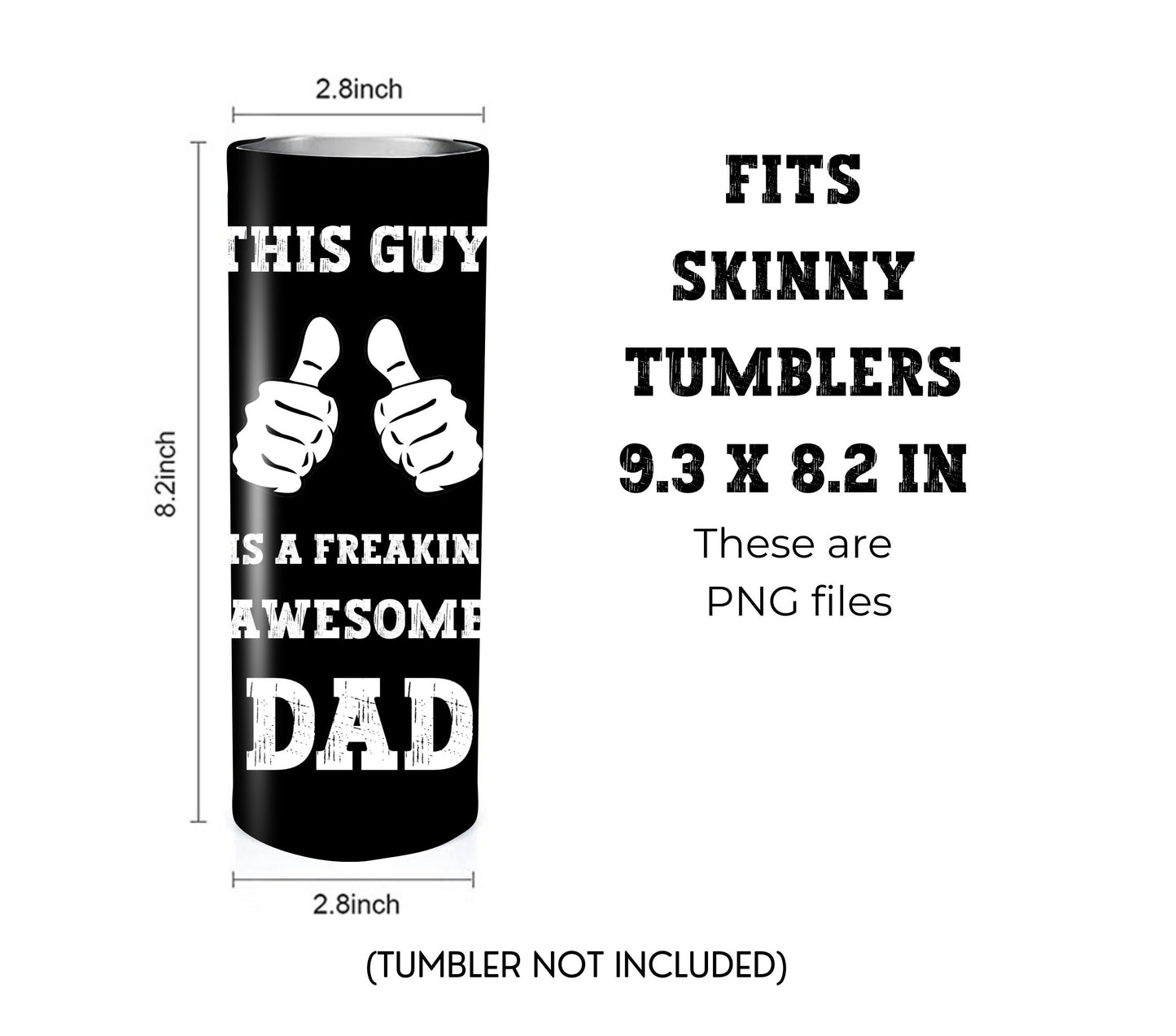 Father's Day 20 oz Skinny Tumbler Sublimation Design - PNG Instant  - DIGITAL DOWNLOAD