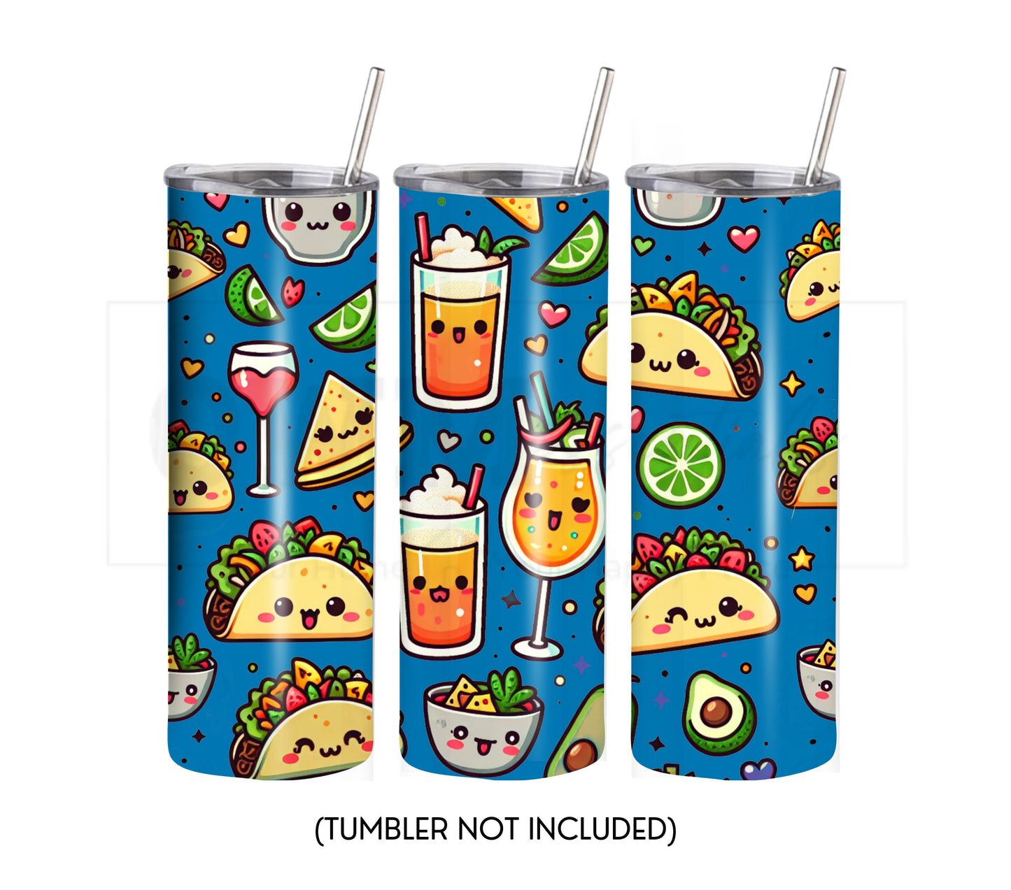 Tacos and Tequila Cinco De Mayo 20 oz Skinny Tumbler Sublimation Design - Seamless - PNG Instant  - DIGITAL DOWNLOAD