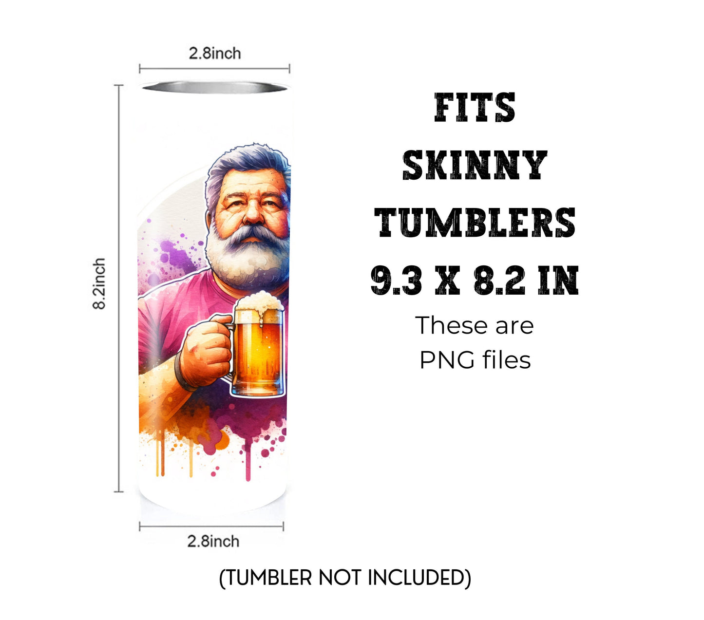 Dad Bod 20 oz Skinny Tumbler Sublimation Design - PNG Instant  - DIGITAL DOWNLOAD