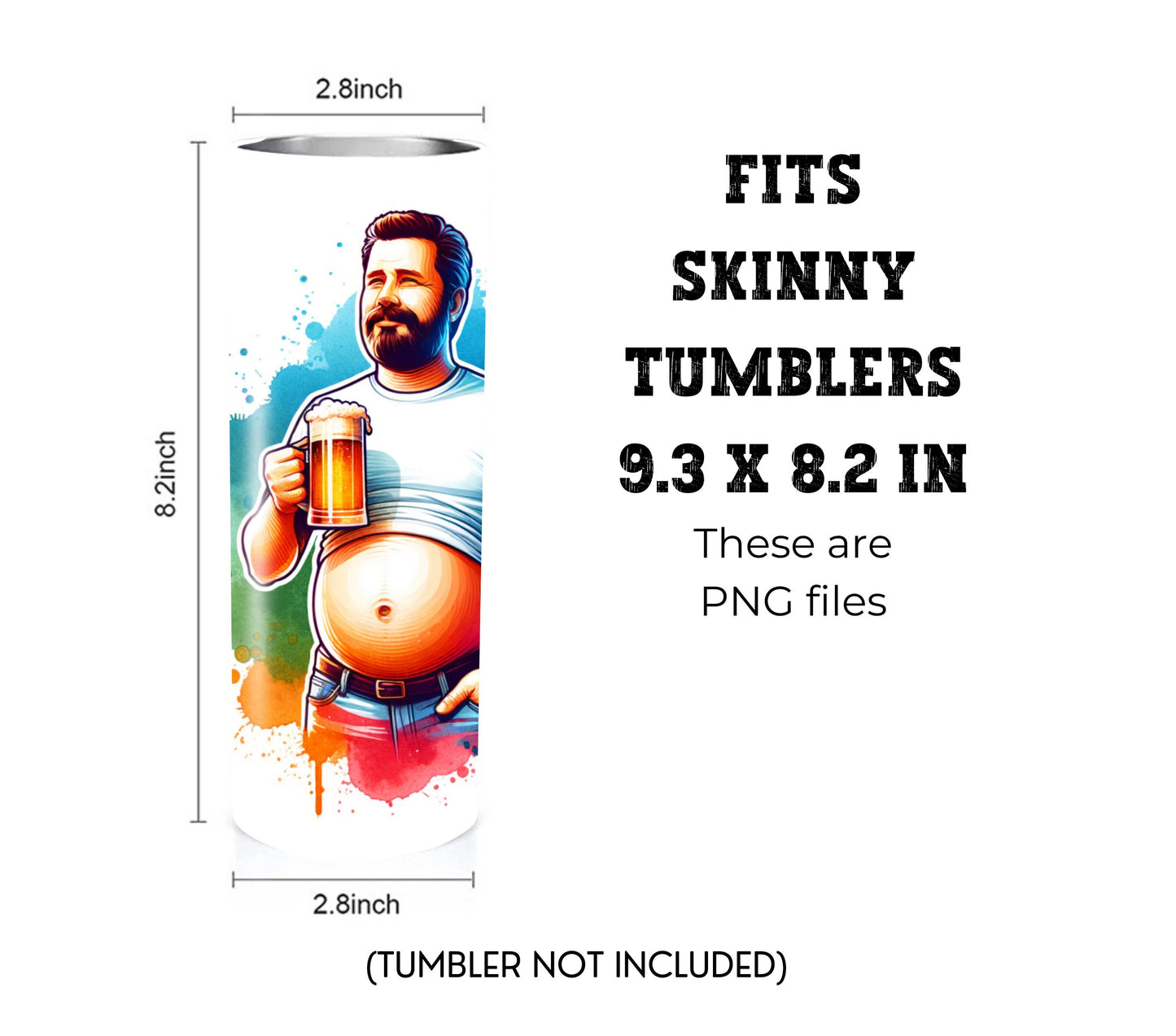 Dad Bod 20 oz Skinny Tumbler Sublimation Design - PNG Instant  - DIGITAL DOWNLOAD
