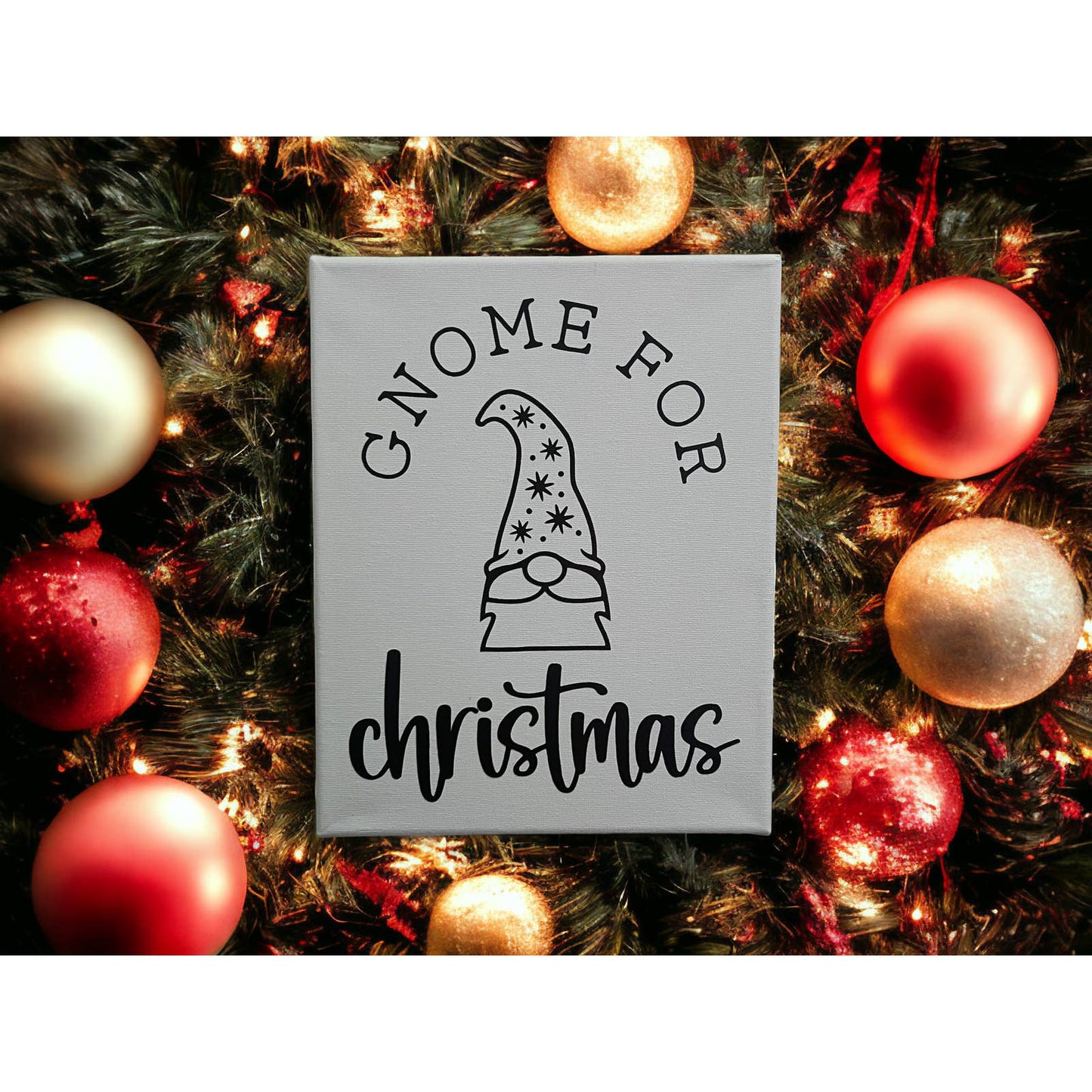 Gnome for Christmas Wall Art Canvas, Winter, Any occasion 8x10