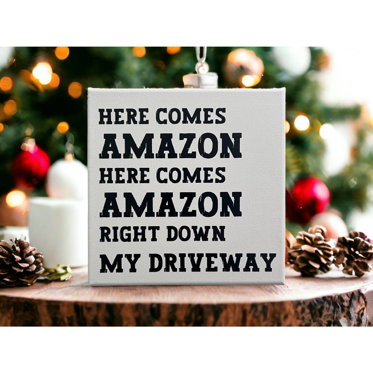 Here Comes Amazon: 8"x8" Canvas Wall Art