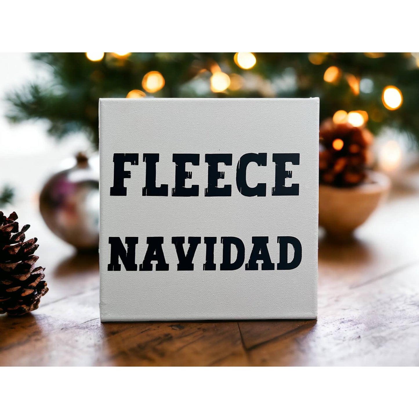 Fleece Navidad: 8"x8" Canvas Wall Art